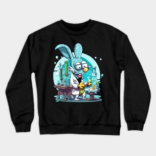 Crazy bunny, mad scientist Crewneck Sweatshirt